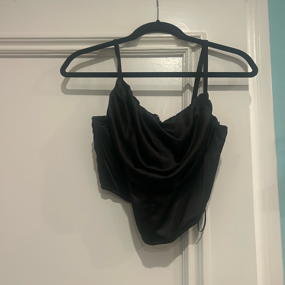 Black Draped Corset Top